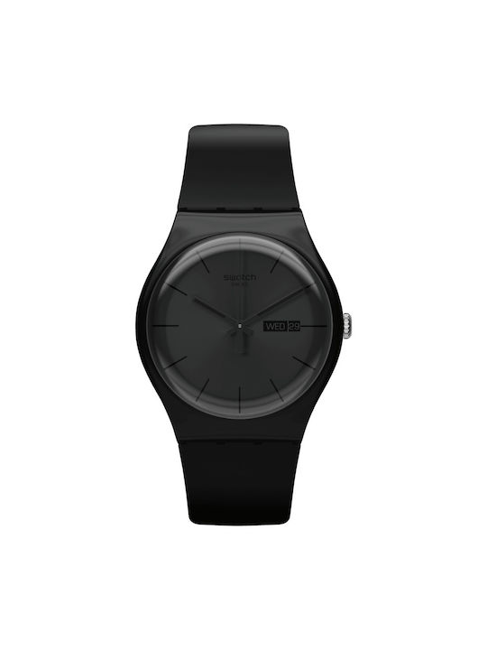 Swatch Rebel Again Ceas Baterie cu Negru Brățară din cauciuc