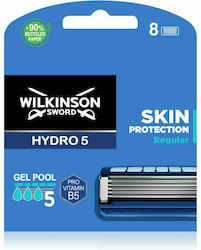 Wilkinson Sword Hydro5 Skin Protection Regular Ανταλλακτικές Κεφαλές με 5 Λεπίδες & Λιπαντική Ταινία 8τμχ