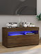 Particle Board TV Furniture with Drawers with LED Lighting Brown L75xW35xH40cm