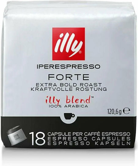 Illy Kapseln Espresso Forte Kompatibel mit Maschine Iperespresso 18Mützen