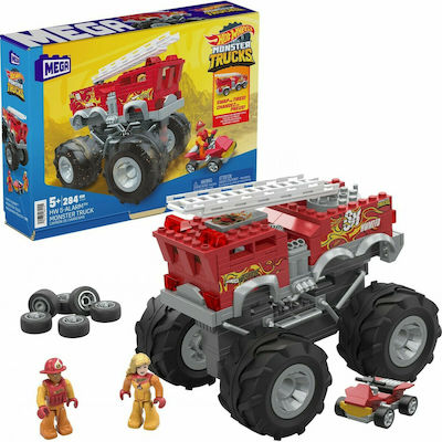 Mega Bloks Building Blocks Monster Truck - Πυροσβεστικό Όχημα for 5+ Years 284pcs