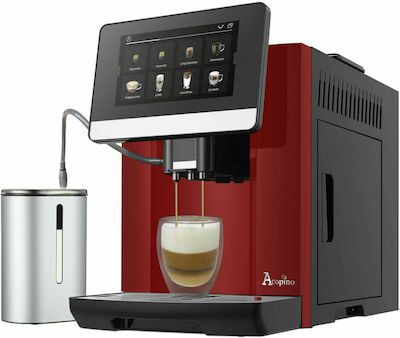 Acopino Barletta Automatic Espresso Machine 1500W Pressure 19bar for Cappuccino with Grinder Red