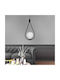 Megapap Shemesh Pendant Light Black Ball with Socket E27 20x20x85cm
