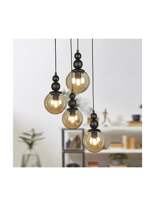 Megapap Latona Pendant Light Black Ball for 4 B...