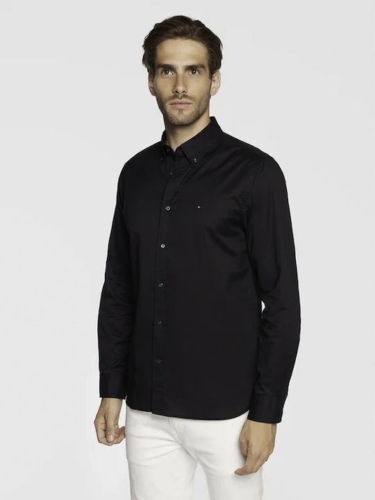 Tommy Hilfiger Long-sleeved Cotton Shirt Black