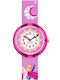FlikFlak Kids Analog Watch Dreaming Unicorn with Fabric Strap Pink