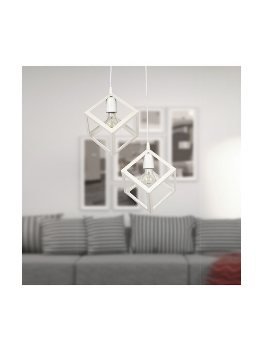 Megapap Thora Pendant Light White Grid with Soc...