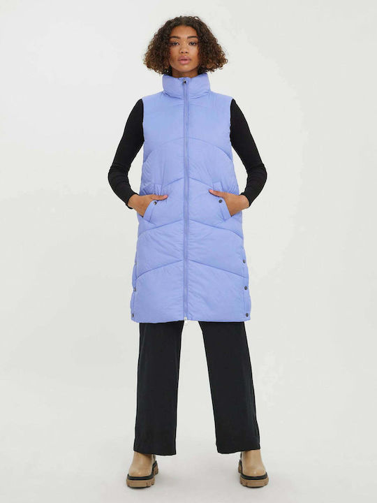 Vero Moda Lung Jachetă de femei Fără mâneci Puffer pentru iarnă Jacaranda