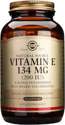 Solgar Vitamin E Vitamin for Antioxidant 200iu 134mg 250 softgels