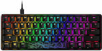 HyperX 60 Alloy Origins Gaming Tastatură Mecanică 60% cu HyperX Aqua comutatoare și iluminare RGB (Engleză US)