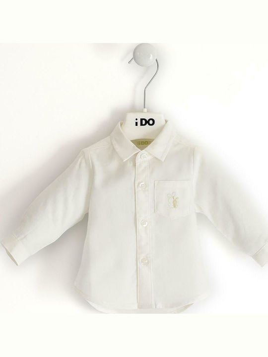 Kids One Color Shirt Long Sleeve Beige