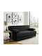 Andri Three-Seater Couch Bed with Storage Space Black 180x72x77 cm