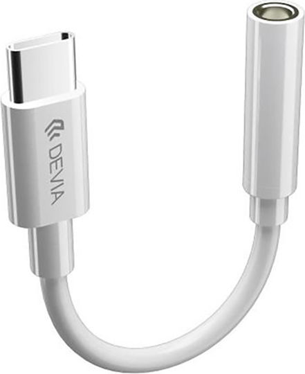 Devia EC608 Converter USB-C male to 3.5mm female White 1pcs