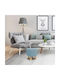Stool For Living Room Upholstered with Fabric 2802 Light Blue 28x28x28cm