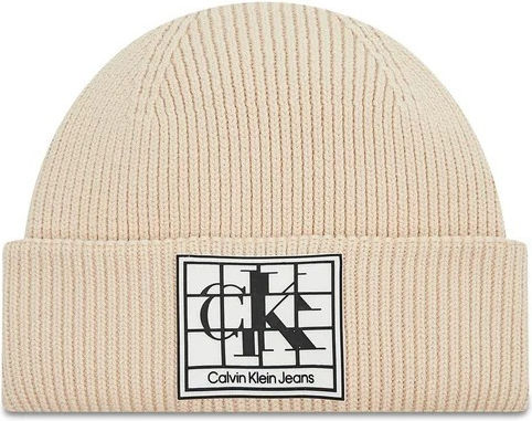Beanie Frauen Beanie mit Rippstrick in Beige Farbe