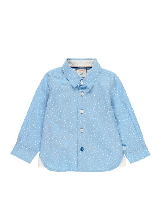Kinder Polka Dot Hemd Langarm Hellblau