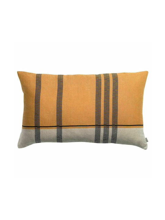 Vivaraise Sofa-Kissen Zeff Eden aus 100% Baumwolle Ocre 40x65cm