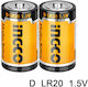 Ingco Αλκαλικές Μπαταρίες D 1.5V 2τμχ