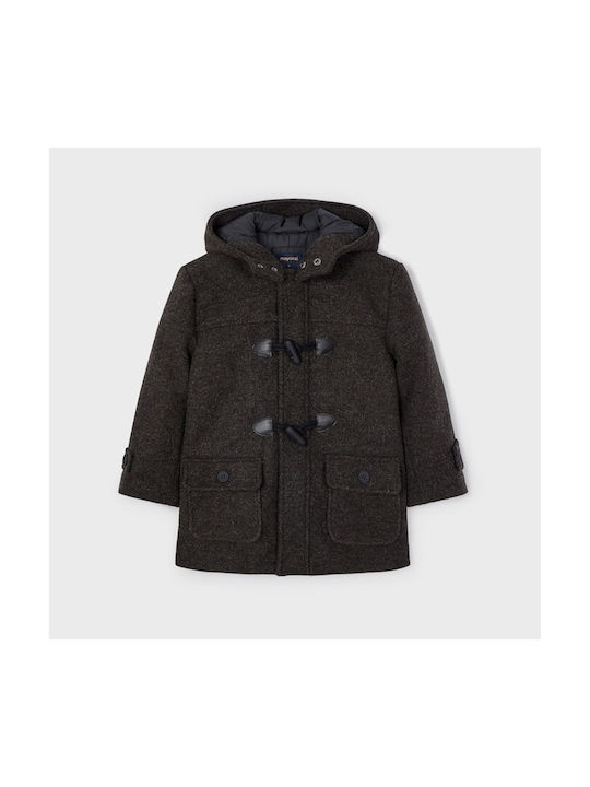 Mayoral Kids Coat Montgomery Long Hooded Gray