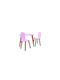 Λαγουδάκι Kids Table Set with Chairs made of Wood Pink