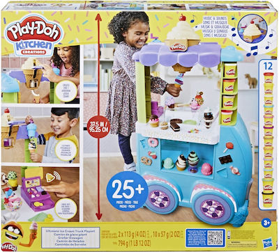 Hasbro Play-Doh Πλαστελίνη - Παιχνίδι Ice Cream Truck για 3+ Ετών, 12τμχ