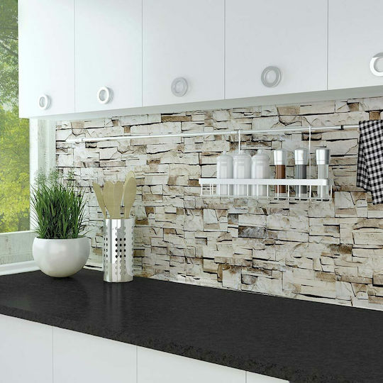 Decorative Sticker Wall Beige Stones XL Kitchen / Bathroom 1pcs 240x60cm Ango
