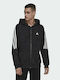 Future Icons 3-Stripes Sweatshirt mit Kapuze Schwarz