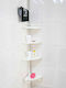 Factory MW-832 Corner Wall Mounted Bathroom Shelf Plastic with 4 Shelves 33x21.5x320cm White