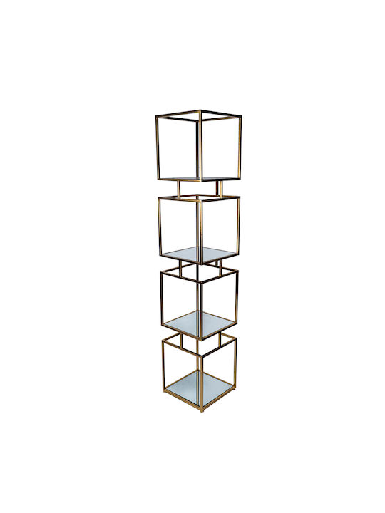 Shelving Unit Floor Gold 30x30x150cm