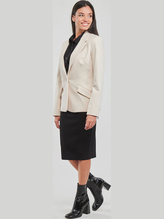 Guess Long Women's Waisted Blazer Beige