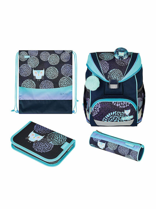 Herlitz UltraLight Plus Flower Owl School Bag Backpack Elementary, Elementary in Blue color