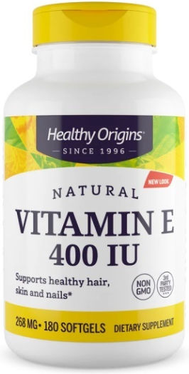 Healthy Origins Vitamin E Βιταμίνη για τo Δέρμα & Αντιοξειδωτική δράση 400iu Natural 180 μαλακές κάψουλες