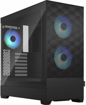 Fractal Design Pop Air Gaming Midi Tower Computer Case with Window Panel and RGB Lighting Black TG Clear Tint