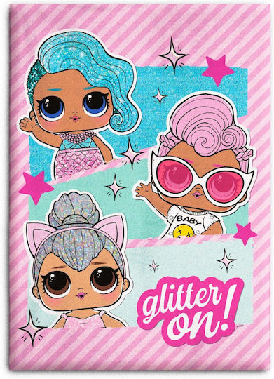 Aymax Blanket Cot LOL Surprise Glitter On Fleece Pink 100x140cm