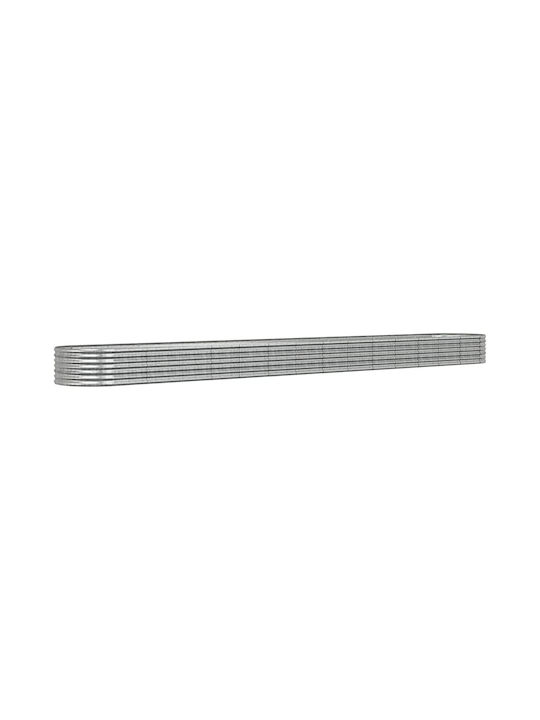 vidaXL Planter Box Metallic Silver 620x80x36cm.