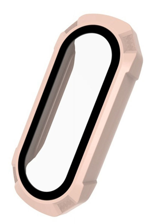 Carcasă de Plastic cu Sticlă în culoarea Roz pentru Mi Band 5 / 6 Carcasă de Plastic cu Sticlă în culoarea Roz pentru Mi Band 5 / 6