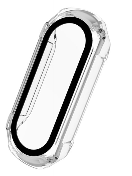 Plastic Case with Glass in Transparent color for Xiaomi Mi Band 6, 5, 4, 3