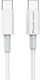 Powertech USB 2.0 Cable USB-C Male - USB-C 65W PD White 1m