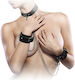 Neck & Limb Restraint Set BDSM Leather Binding Set with 3cm Collar & Handcuffs