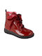 Garvalin Kids Patent Leather Anatomic Military Boots with Zipper Burgundy