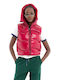 Superdry Women's Short Puffer Jacket for Winter with Hood Red