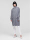 Women's Long Parka Jacket Double Sided for Winter Gray