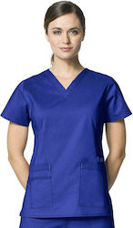WonderWink Women's Blue Medical Blouse Cotton a...