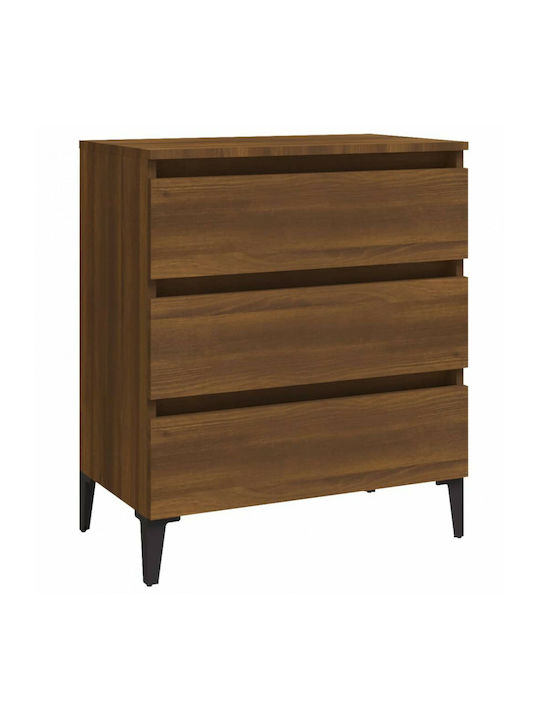 Wooden Chest of Drawers with 3 Drawers 60x35x69cm