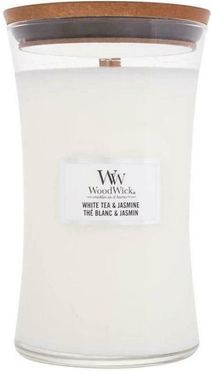 WoodWick Αρωματικό White Tea & Jasmine σε Βάζο Λευκό
