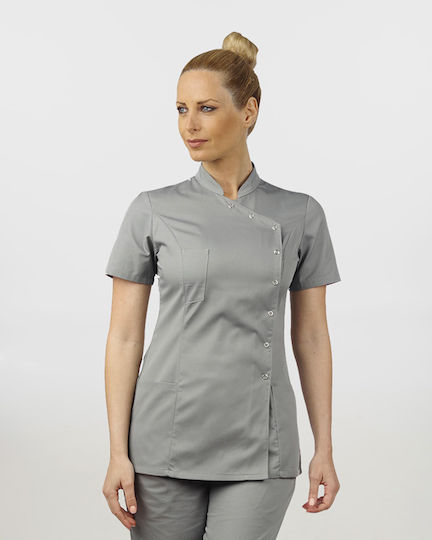 Ayo Ling Lee Women's Gray Medical Jacket Cotton and Polyester
