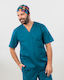 Ayo Newton Unisex Petrol Blue Medical Blouse Cotton and Polyester