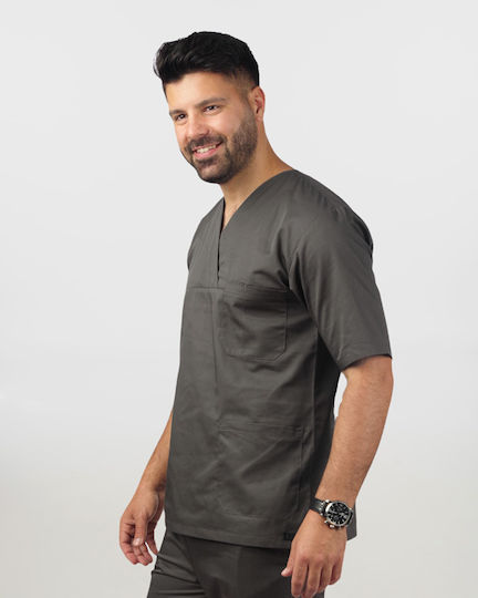 Ayo Newton Unisex Medizinische Bluse Gray aus Baumwolle und Polyester