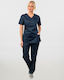 Ayo Nami Women's Blue Pants & Blouse Set Cotton and Polyester