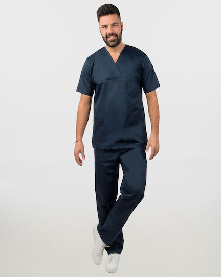 Ayo Kane Unisex Σετ Ιατρικό Παντελόνι και Μπλούζα Μπλε από Βαμβάκι και Πολυεστέρα